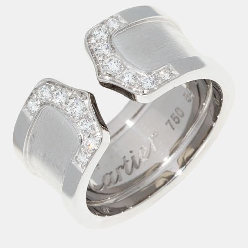 Cartier 18K White Gold Diamond Love Ring EU 60 - Cartier - Modalova