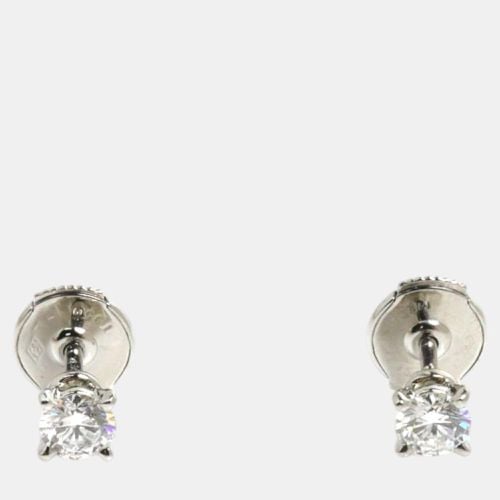 Cartier Platinum Diamond Solitaire Earrings Silver Metal - Cartier - Modalova