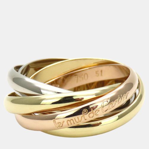 Cartier 18K Rose, Yellow and White Gold Trinity Band Ring EU 51 - Cartier - Modalova