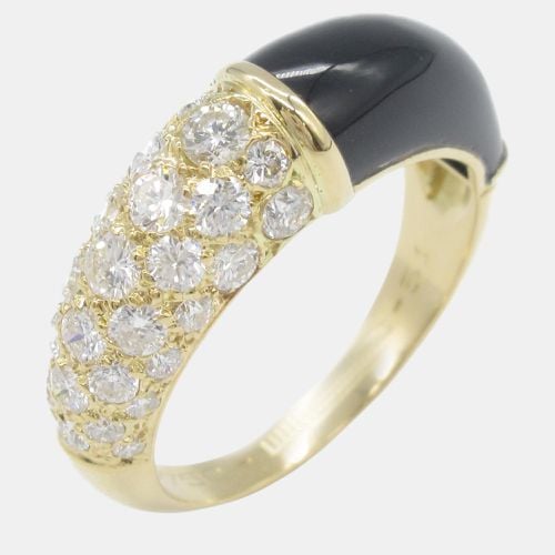 Cartier 18k Yellow Gold Black Onyx Diamond Ring EU 52 - Cartier - Modalova