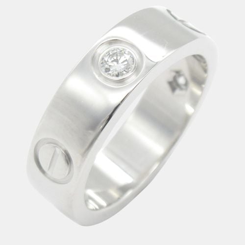 Cartier 18k White Gold Diamond Love Ring EU 51 - Cartier - Modalova