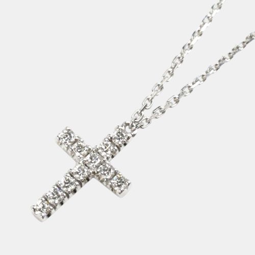 Cartier 18k White Gold White Gold Diamond Cross Necklace Silver Metal - Cartier - Modalova