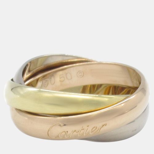 Cartier 18K Rose, Yellow and White Gold Trinity Band Ring EU 50 - Cartier - Modalova