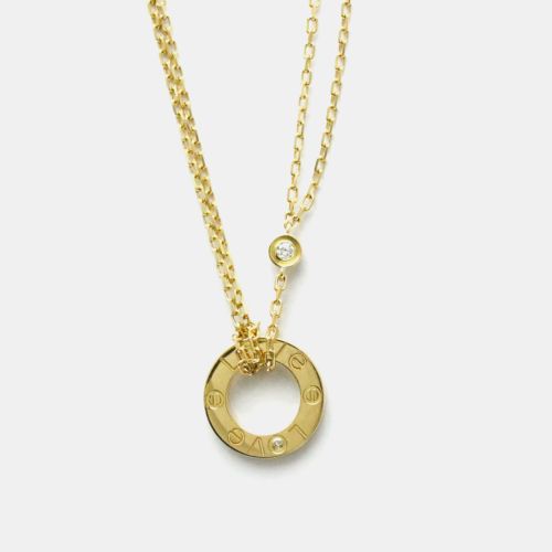 Cartier 18K Yellow gold 2 Diamonds LOVE Necklace - Cartier - Modalova