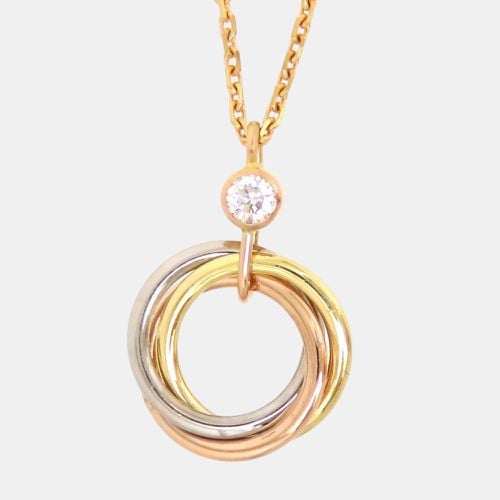 Cartier 18K Yellow, Rose, White Gold and Diamond Trinity Pendant Necklace - Cartier - Modalova