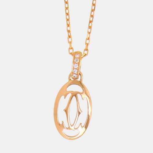 Cartier 18K Rose Gold and Diamond C De Cartier Pendant Necklace - Cartier - Modalova