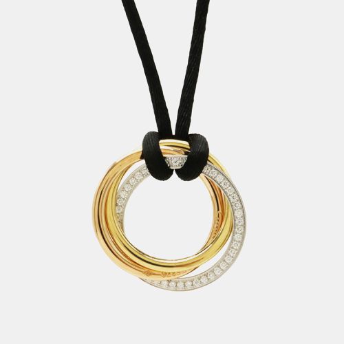 Cartier 18K Yellow, Rose, White Gold and Diamond Trinity Pendant Necklace - Cartier - Modalova