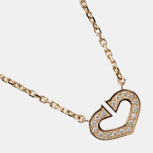 Cartier 18K Rose Gold and Diamond C De Cartier Heart Pendant Necklace - Cartier - Modalova