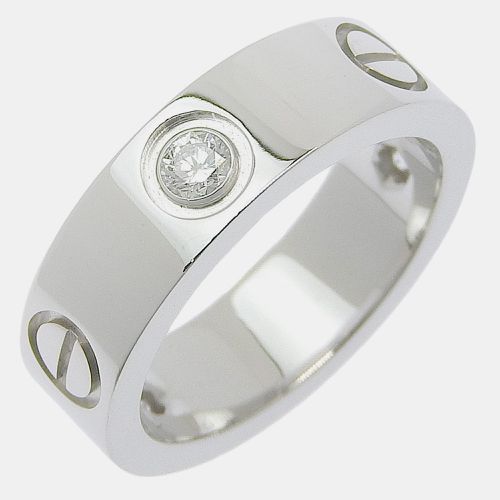 Cartier 18K White Gold and Diamond Love Band Ring EU 49 - Cartier - Modalova