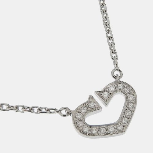 Cartier 18K White Gold and Diamond C De Cartier Heart Pendant Necklace - Cartier - Modalova