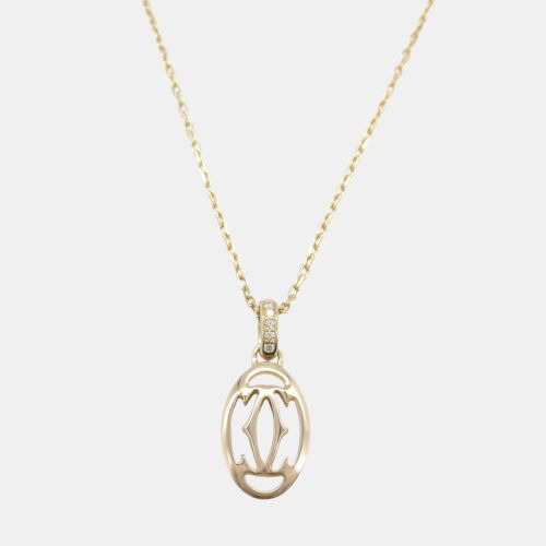 Cartier 18K Pink Gold Double C Diamond Pendant Necklace - Cartier - Modalova