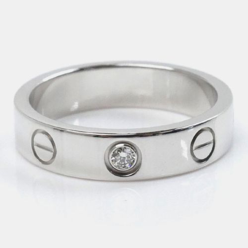 Cartier 18K White Gold Diamond Love Ring EU 47 - Cartier - Modalova