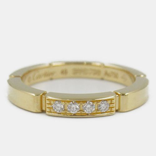 Cartier 18K Yellow Gold Diamonds Mallion Panthere Ring EU 48 - Cartier - Modalova