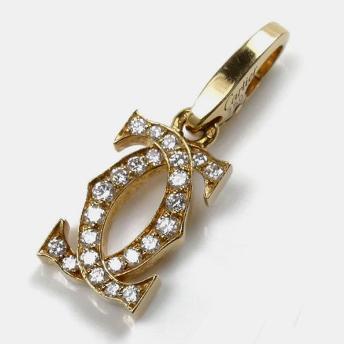 Cartier 18K Yellow Gold Diamond 2C Pendant Charm - Cartier - Modalova