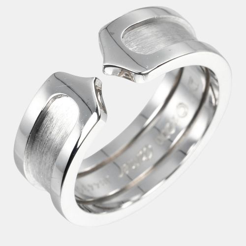 Cartier 18K White Gold Double C Ring EU 50 - Cartier - Modalova