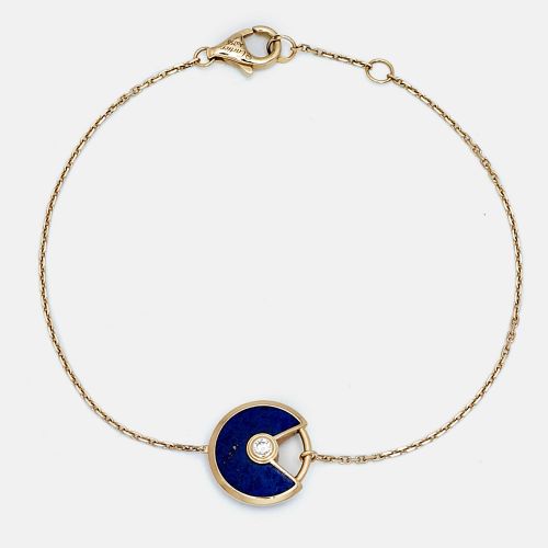 Cartier Amulette De Cartier Diamond, Lapis Lazuli 18k Yellow Gold XS Model Bracelet - Cartier - Modalova