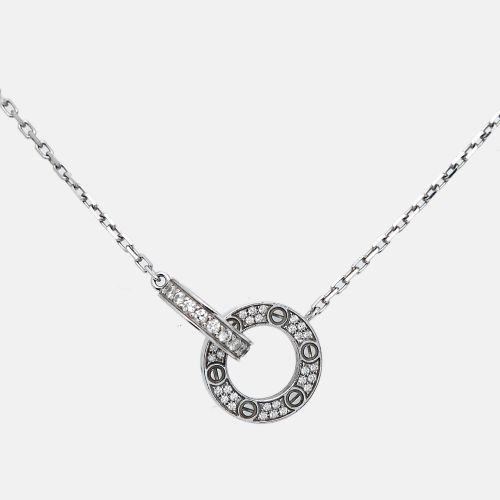 Cartier Love Diamond 18k White Gold Necklace - Cartier - Modalova