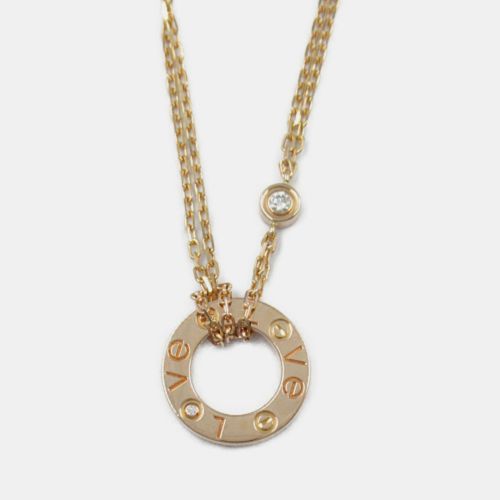 Cartier 18K Pink Gold Diamonds Love Pendant Necklace - Cartier - Modalova