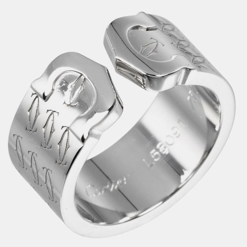 Cartier 18K White Gold Happy Birthday Band Ring EU 47 - Cartier - Modalova