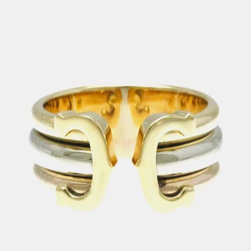 K Gold, Rose Gold and White Gold C De Band Ring EU 49 - Cartier - Modalova