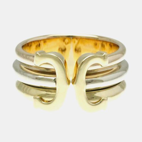 Cartier 18K Yellow, Rose, White Gold C de Cartier Trinity Band Ring EU 49 - Cartier - Modalova