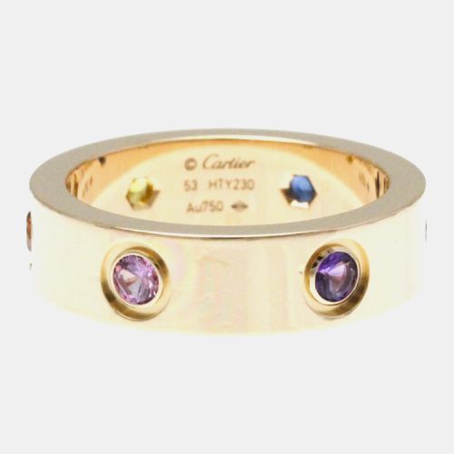 Cartier 18K Rose Gold and 6 Stone Love Band Ring EU 53 - Cartier - Modalova