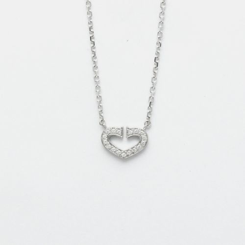 Cartier 18K White Gold Heart C Diamond Necklace - Cartier - Modalova