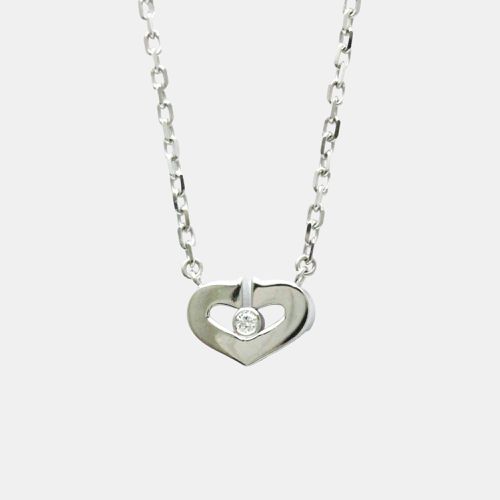 Cartier 18K White Gold and Diamond C De Cartier Heart Pendant Necklace - Cartier - Modalova