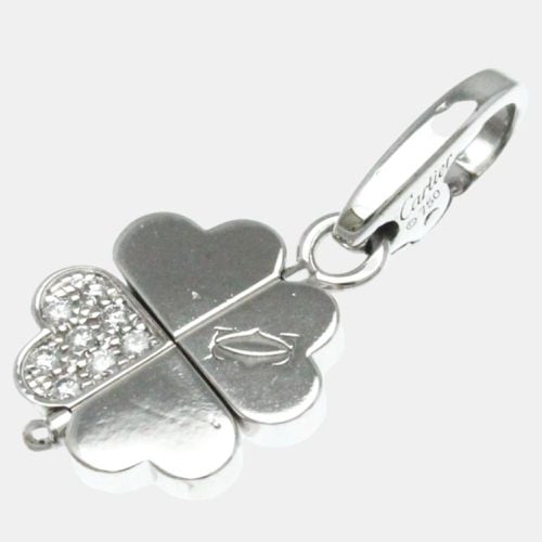 Cartier 18K White Gold and Diamond 4 Leaf Clover Pendant Charm - Cartier - Modalova