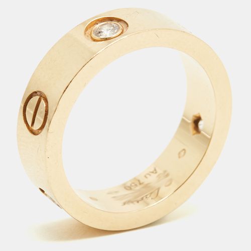 Cartier Love 3 Diamond 18k Rose Gold Ring Size 53 - Cartier - Modalova