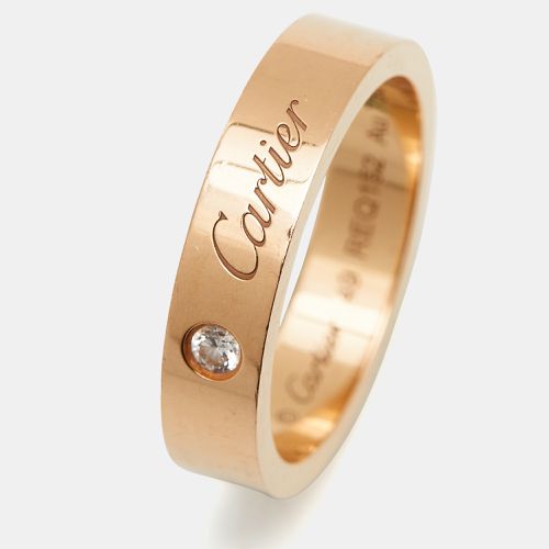 Cartier C De Cartier Diamond 18k Rose Gold Wedding Band Ring Size 49 - Cartier - Modalova