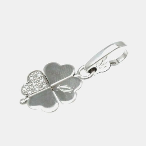 Cartier 18K White Gold and Diamond 4 Leaf Clover Pendant Charm - Cartier - Modalova