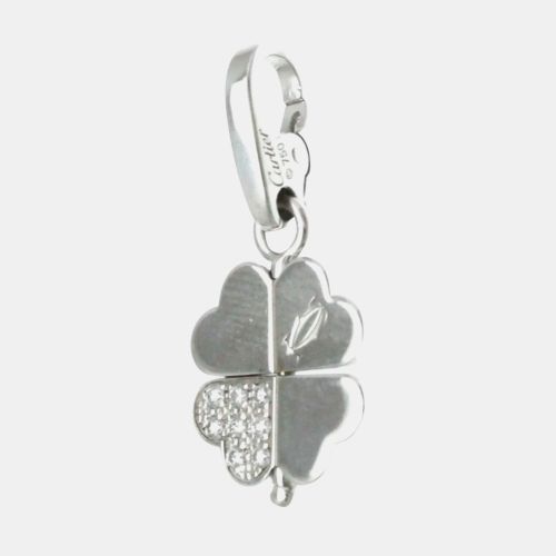 Cartier 18K White Gold and Diamond 4 Leaf Clover Pendant Charm - Cartier - Modalova