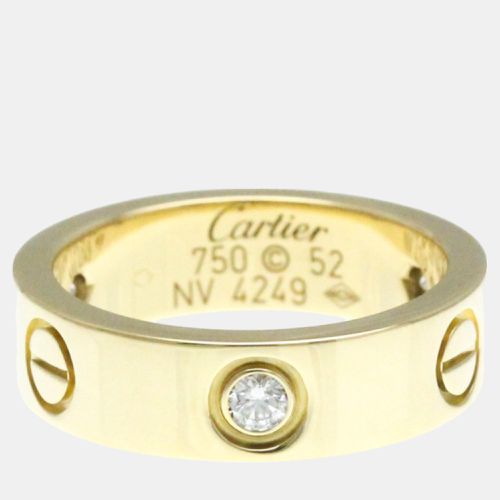 Cartier 18K Yellow Gold Ring and Diamond Love Band Ring EU 52 - Cartier - Modalova