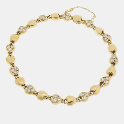 K Gold Diamond Heart Link Bracelet - Cartier - Modalova