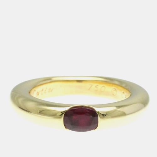 Cartier 18K Yellow Gold and Ruby Ellipses Band Ring EU 50 - Cartier - Modalova