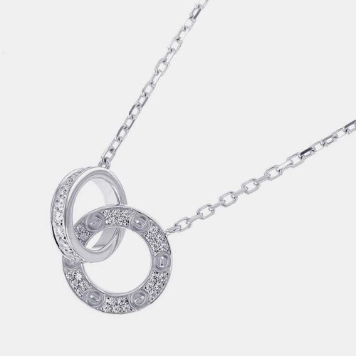 Cartier 18K White Gold and Diamond Love Pendant Necklace - Cartier - Modalova