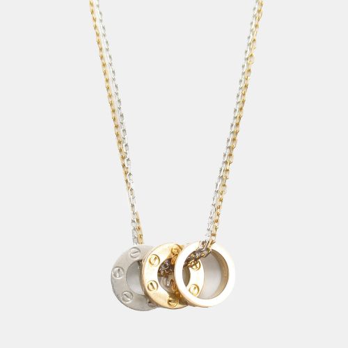 K Pink Gold Diamond Love Three Hoop Necklace - Cartier - Modalova