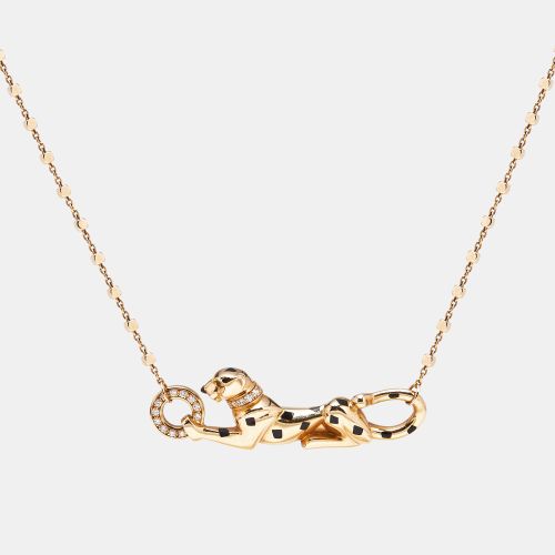 Panthere De Diamond Tsavorite Garnet Lacquer 18k Gold Necklace - Cartier - Modalova