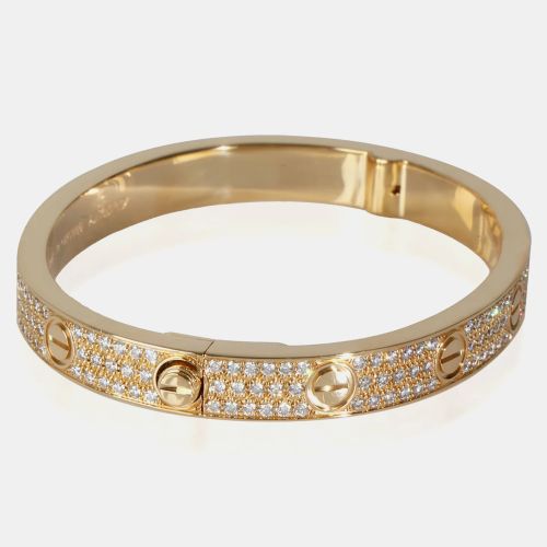 Love 18K Gold and Diamond Bangle Bracelet - Cartier - Modalova
