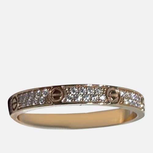 Cartier Rose Gold Full Diamond Love Ring 53 - Cartier - Modalova