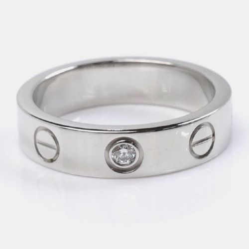 Cartier 18K White Gold Love Platinum Ring EU 45 - Cartier - Modalova