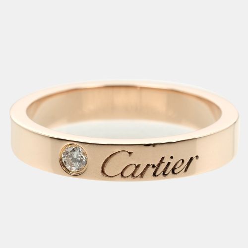 Cartier 18k Rose Gold C de Cartier Diamond Wedding Band Ring EU 47 - Cartier - Modalova