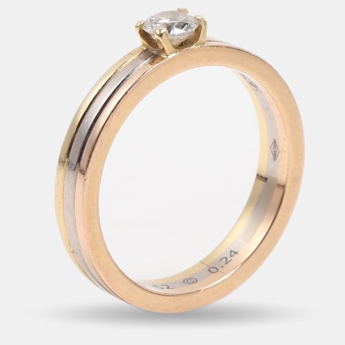 Cartier 18K Yellow, Rose, White Gold and Diamond Vendôme Louis Cartier Solitaire Ring EU 52 - Cartier - Modalova