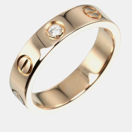 Cartier 18K Rose Gold and Diamond Love Band Ring EU 46 - Cartier - Modalova