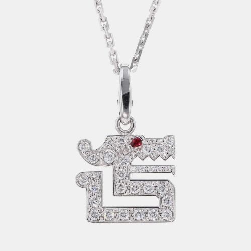 Cartier 18K White Gold Le Beze du Dragon Pendant - Cartier - Modalova