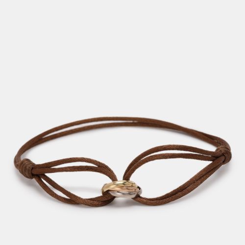 Cartier Trinity de Cartier 18K Three Tone Gold Adjustable Brown Cord Bracelet - Cartier - Modalova