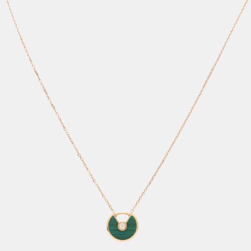 Cartier Amulette De Cartier Diamond Malachite 18k Rose Gold XS Motif Necklace - Cartier - Modalova