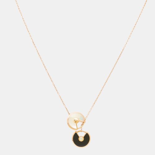 Cartier Amulette de Cartier Mother of Pearl Onyx Diamond 18k Rose Gold XS Motif Necklace - Cartier - Modalova