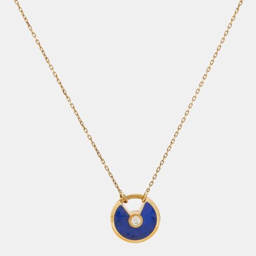 Cartier Amulette De Cartier Lapis Lazuli Diamond 18k Yellow Gold Small Model Necklace - Cartier - Modalova